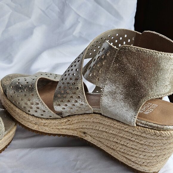 Eileen Fisher Willow Espadrille Wedge Sandals Size 7.5 - Picture 8 of 12